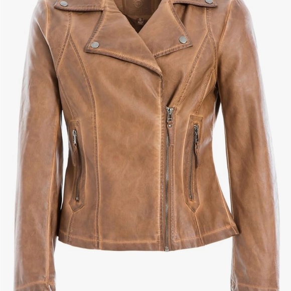 Max Studio Women's Moto Jacket. Size-L. Color-Luggage. MSRP-$98.00. NWT - Picture 5 of 13